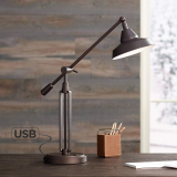 Bronze Turnbuckle LED Desk Lamp with USB Port