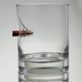 Bulletproof- Rocks Glass with Real Bullet