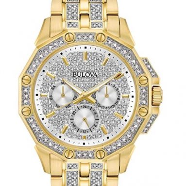 Bulova Men’s Swarovski Crystal Pave Bracelet Watch