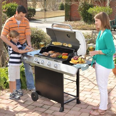 BTU 4-Burner Gas Grill with Side Burner