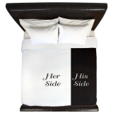 CafePress Her Side His Side King Duvet