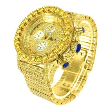 Diamond 14k Yellow Gold Finish Watch