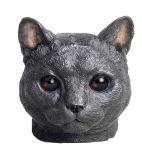 Candle American Shorthair Black Cat Inlaid Glass Eyes