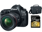Canon EOS 5D Mark IV 30.4 MP DSLR Camera + EF 24-70mm f4L IS USM Lens 128GB Memory Card Bundle