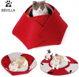 Cat House Indoor Cat Cave Bed Collapsible Pet House Warming Beds