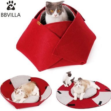 Cat House Indoor Cat Cave Bed Collapsible Pet House Warming Beds