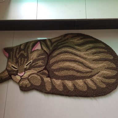 Cat Shaped Bedroom Area Rug