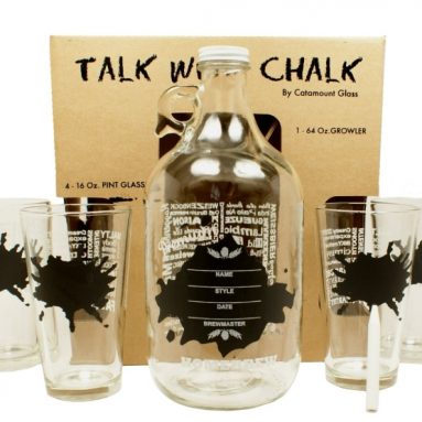Glassware 5-Piece Talk With Chalk Growler Set