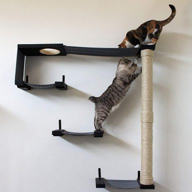 Hammock Climbing Activity Handcrafted Wall-Mounted Cat Tree