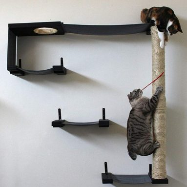 Hammock Climbing Activity Handcrafted Wall-Mounted Cat Tree