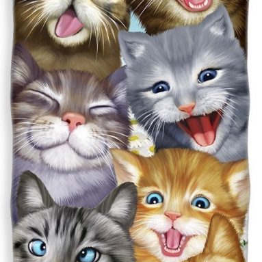 Cats Selfie Cotton Beach Towel