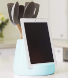 Ceramic Kitchen IPad Stand and Utensil Holder