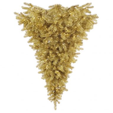 Champagne Upside Down Artificial Christmas Tree