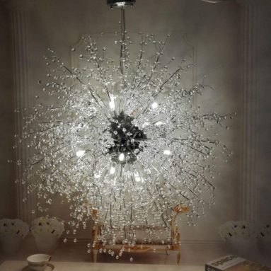 Chandeliers Firework LED Light Stainless Steel Crystal Pendant Lighting