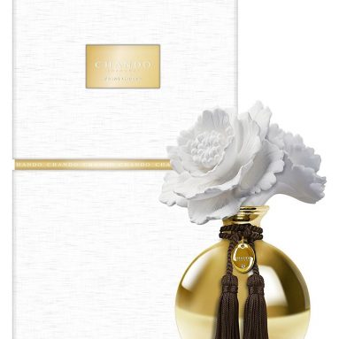 Chando Porclain Oil Diffuser From the Myst Collection with a Beautiful Great Peony Garden Aroma (Gold)