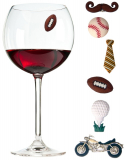 Charmed Wine Glass Charms for Guys