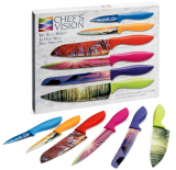 Chef’s Vision 6 Piece Color Landscape Kitchen Knife Set