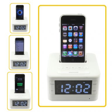 iPod + iPhone Stereo Speaker Docking Station with Alarm Clock