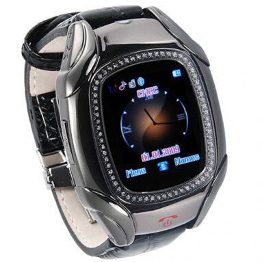 Quadband Cellphone Wrist Watch in Onyx Color