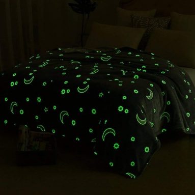 Christmas Blanket Super Soft Cozy Velvet Star Shining Luminous Blanket