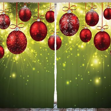 Christmas Curtain Green Christmas Decorations Bedroom