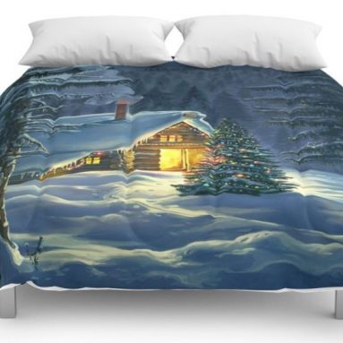 Christmas Snow Landscape Comforters King