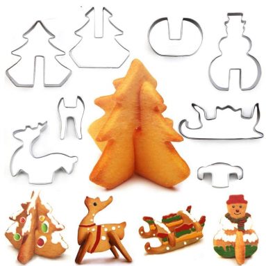 Christmas Stainless Steel 3D Cookie Cutters Set