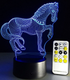 Circle Circle 3D Optical Illusion Lamp 7 Colors Change Touch Button