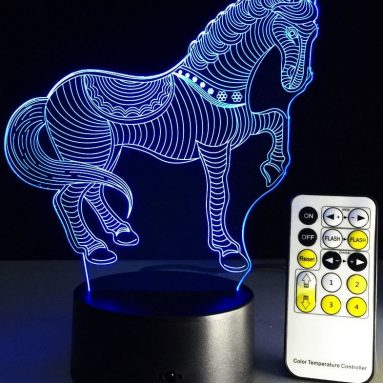 Circle Circle 3D Optical Illusion Lamp 7 Colors Change Touch Button