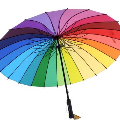 Classic Rainbow Pinwheel Pagoda Umbrella