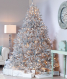 Classic Tinsel Full Pre-lit Christmas Tree with Clear Lights