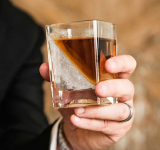 Argos Liquor Decanter Set with Whiskey Wedge Glasses