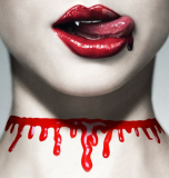 Blood Drip Necklace Red Bloody Cut Collar Rubber Choker