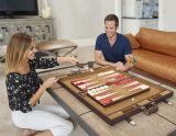 The Drawing Room Leather Backgammon Set