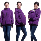 Womens Maternity Fleece Hoodie 3 in 1 Kangaroo Pocket Carrier Baby Holder