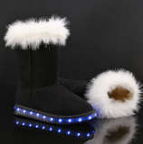 USB Charging Light Up Shoes High Couple LED Shoes Christmas Snow Boots