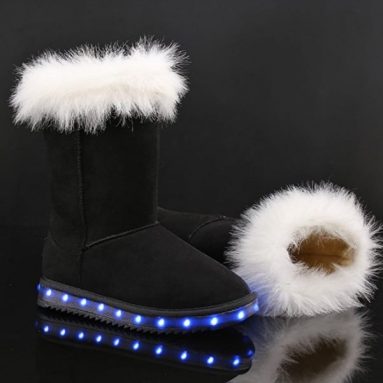 USB Charging Light Up Shoes High Couple LED Shoes Christmas Snow Boots