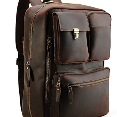 Men’s Genuine Leather Convertible Backpack