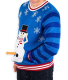 Men’s Excited Snowman Ugly Funny Christmas Sweater