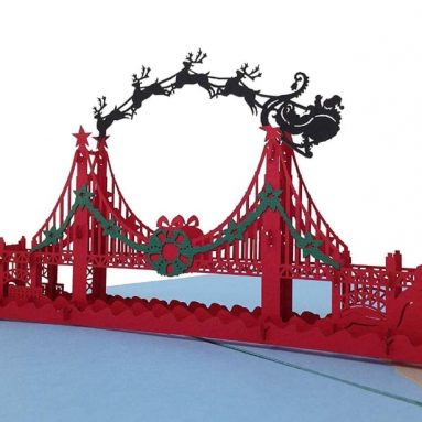 Holidaypop Christmas San Francisco Golden Gate Bridge Pop Up Card