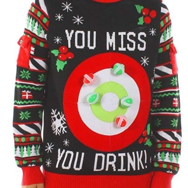 Tipsy Elves Men’s Drinking Game Ugly Christmas Sweater