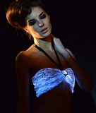 Fiber Optic Backless Bras LED Light up Dance Costumes Glow In The Dark