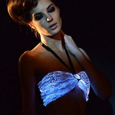 Fiber Optic Backless Bras LED Light up Dance Costumes Glow In The Dark