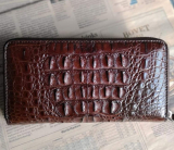 Crocodile Long Wallet Leather Zipper Clutch