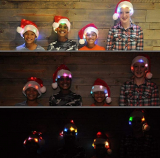 Novelty Funny Santa Hat with 20 Blinking Color-Changing Light up LED Lights