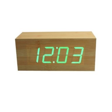 LED Wooden Clock Digital Imitation Wood Alarm