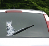 Moving Tail Kitty Car Decal