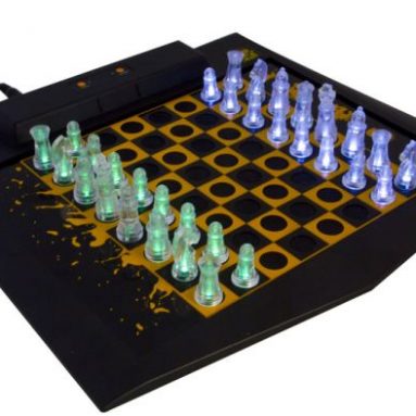 Lighted LED Chess and Checker Set