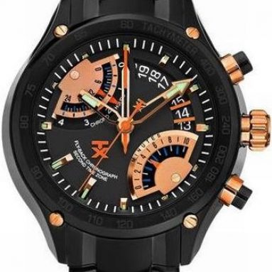 Flyback Chrono Dual Time Black Dial Black Ion-Plated Stainless Steel Watch