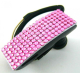Pink Crystal Rhinestone Universal Bluetooth Earpiece Headset